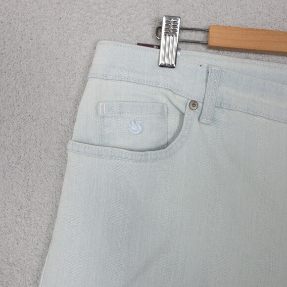 Gloria Vanderbilt Womens Wide Leg Crop Jeans 18 Light Blue 5 Pocket Denim Casual - Picture 2 of 14